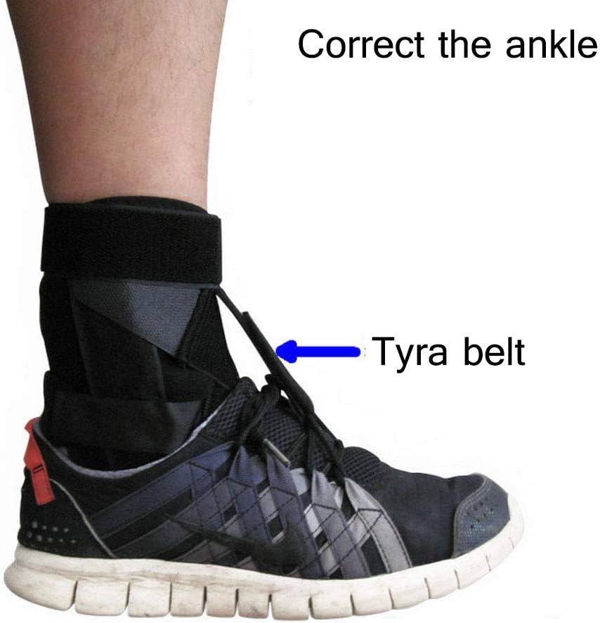 MOXIN Foot Drop Brace, Orthosis Ankle Brace Support Comfort Cushioned Adjustable Wrap, Nerve Injury, Foot Position Support, Two Steel Bars for Support