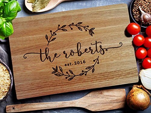 Custom and Personalized Laser Engraved Natural Wood Cutting Board, 1-Pack by EngravedSensations (8 x 12, Sapele Wood, Style 157B)