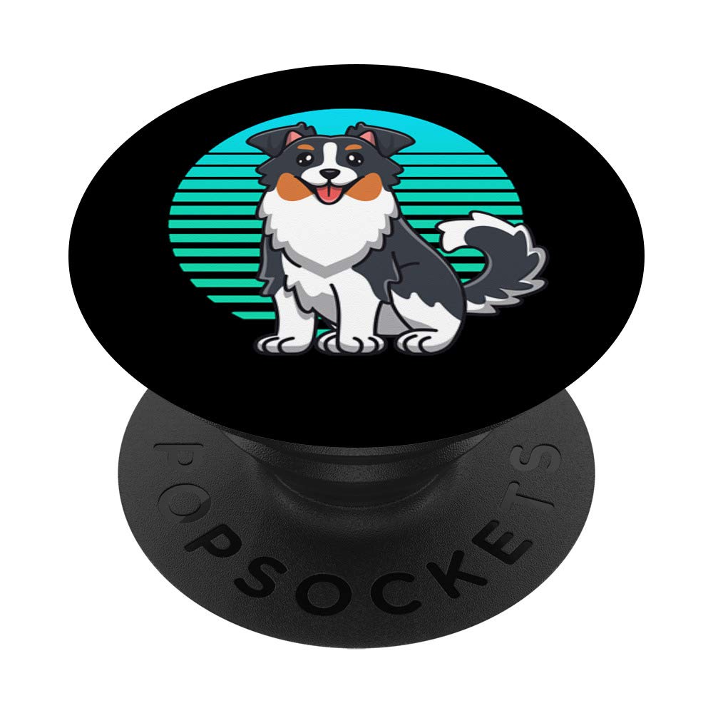 Retro Australian Shepherd Gifts Kids Women Men Mini Aussie PopSockets PopGrip: Swappable Grip for Phones & Tablets
