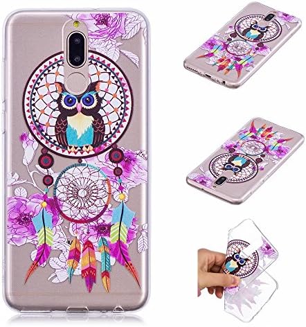 IJIA Case for Huawei Mate 10 Lite (5.9") - Transparent Owl Dreamcatcher Clear TPU Soft Silicone Phone Back Protection Bumper Fashion Skin back Shell Case Cover