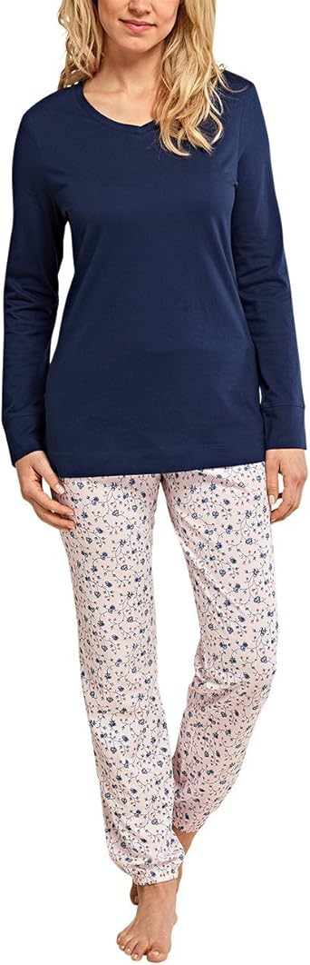 Schiesser Mädchen Schlafanzug 2-teilig – Aus 100% Baumwolle, Rosa-weiß Geringelt – Mit 3/4 Ärmeln & Hose