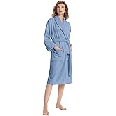 SIORO Women Cotton Terry Cloth Robes, Soft Plush Spa Bathrobe with Shawl Collar, Towel nightgrown Bath for Pool, Gym, Travel