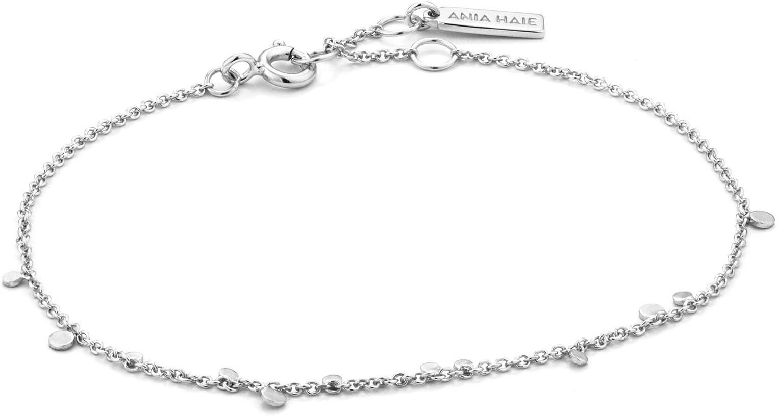 925 Sterling Silver Dainty Boho Minimalist Circle Charm Bangle Bracelet for Women & Gift, Layered