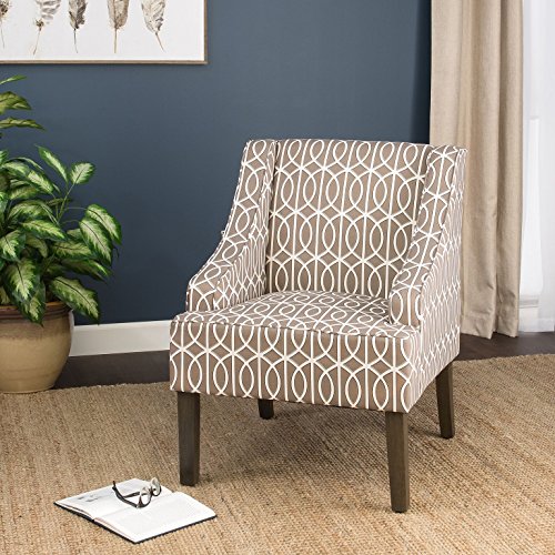 HomePop Classic Swoop Arm Accent Chair, Grey Trellis Pricepulse