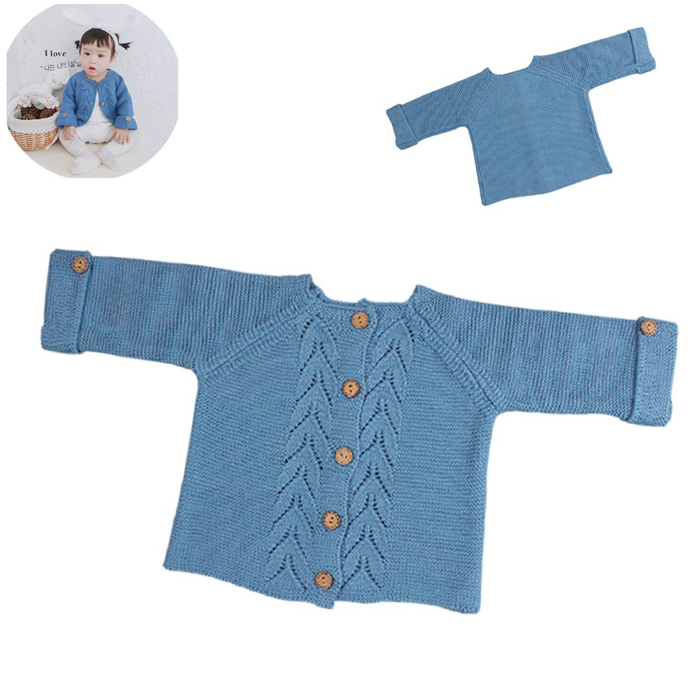 Mua Jangannsa ベビーウェア カーディガン オーガニックコットン100 新生児服 ニット 赤ちゃん セーター 男の子 前開き 可愛い 防寒 柔らかい 女の子 出産祝い お出かけ 秋 初春 ブルー 90 Tren Amazon Nhật Chinh Hang 21 Fado