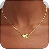 Eaciy Gold Initial Necklaces for Women Girls, 18K Gold Plated Letter A-Z Heart Initial Necklaces for Women Teen Girl Gifts Trendy Stuff Birthday Gifts for Girls Kids Jewelry