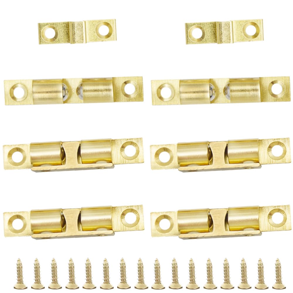 CEEYSEE 6 Pcs Double Roller Catch Ball Tension Catch 60mm Furniture Latch for Internal Doors,Wardrob,Cupboard,Kitchen Catch(UGK6)