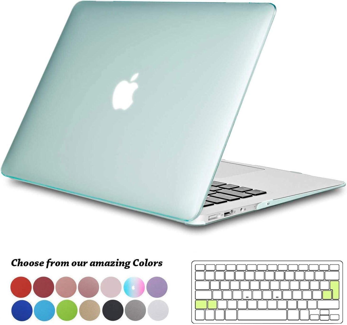 TECOOL Coque MacBook Air 13 Pouces, Mince Plastique Rigide Étui avec Couverture de Clavier en