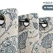 jinchan Linen Curtains for Living Room, Blue Floral Paisley Patterned Curtains 63 Inch Length, Light Filtering Ikat Drapes for Bedroom, Vintage Farmhouse Window Treatments, Grommet Top 2 Panels, Blue