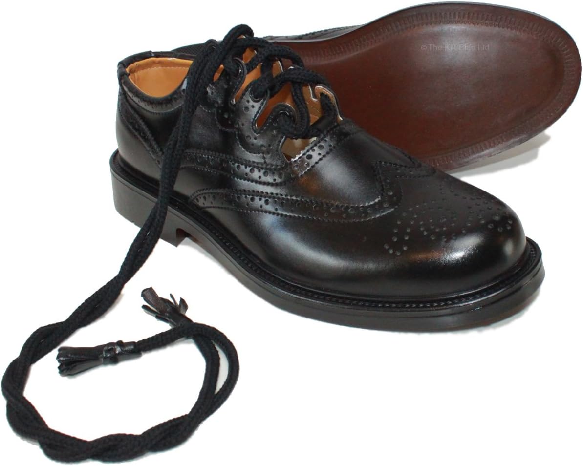 Mens Leather Ghillie Brogues, Scottish Brogues or Kilt Shoes, Sizes UK 6-13