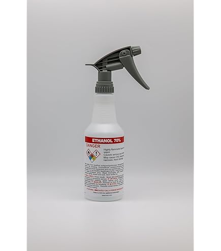 Amazon.com: HCL Pre-Labeled GHS Spray Bottles - Ethanol 70% - 24oz