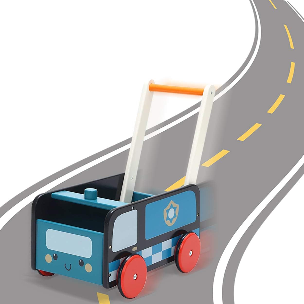 Baby Walker with Wheel, 2-in-1 Wooden Activity Walker for Baby 1-3 Years