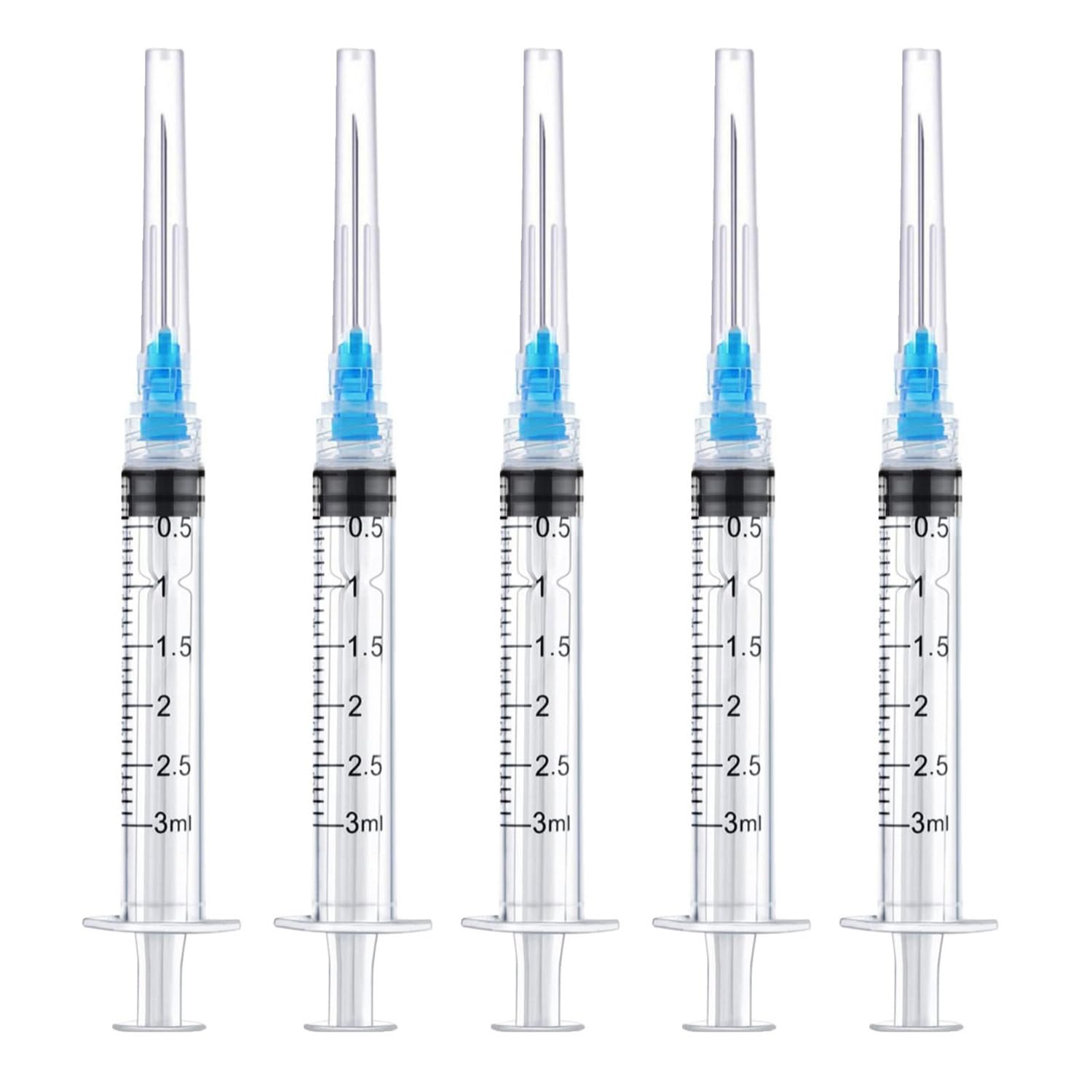 Photo 1 of 20Pack 3ml 23Ga 1.5inch Luer Lock Syringe Individually Packaged for Scientific Labs, Liquids Refilling and Measuring
