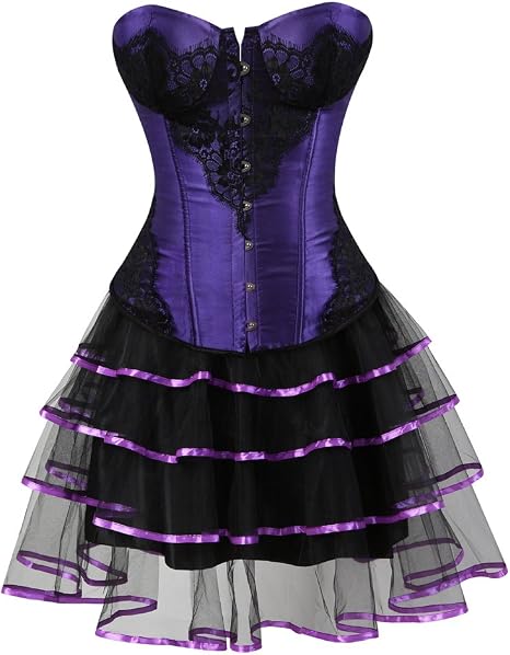Corset Gothique Noir à Pois – Bustier Gainant Pour Mariage, Soirée, Cosplay – Fermeture Lacet Dos