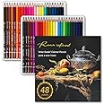 RAAM REFINED 48 Premium Colored Pencils for Adult Coloring, Artist Soft Series Lead Cores with Vibrant Colors, Professional Oil Based Colored Pencils, Gift Box
