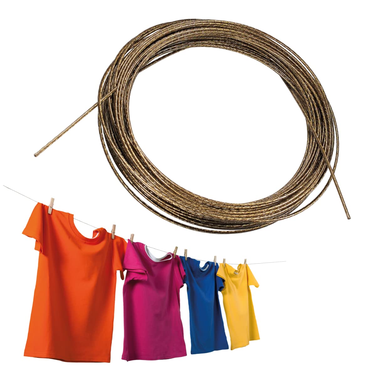 Cantini 20M Plastic Coated Clothesline Cable for Outdoor Use, Bronze
