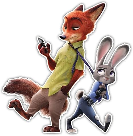 Amazon ディズニー Disney ズートピア Zootopia ニック ジュディ ビニール デカール カー ステッカー 002 並行輸入品 ステッカー デカール 車 バイク