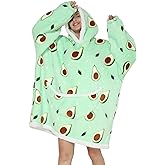Wearable Blanket Hoodie Oversized Hooded Blanket for Adult Women Super Soft Comfortable Warm Flannel Green Avocado
