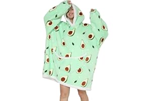 Deserthome Wearable Blanket Hoodie Oversized Hooded Blanket for Adult Women Super Soft Comfortable Warm Flannel Green Avocado