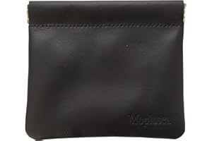 Moplusea Genuine Leather Small Coin Purse Wallet With Keychain Mini Change Purse Coin Pouch Holder For Men (Black Squeeze)