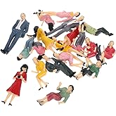 FAVOMOTO 20pcs Miniature Painted Moulds People Figures Plastic Painted Mold for Doll Houses Landscape Mini