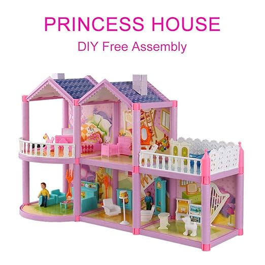 Amazon.com: Juego de casa de muñecas de juguete portátil de Pretend Play, un juguete perfecto para niñas y niños con familia, mascotas, accesorios de cocina: Baby