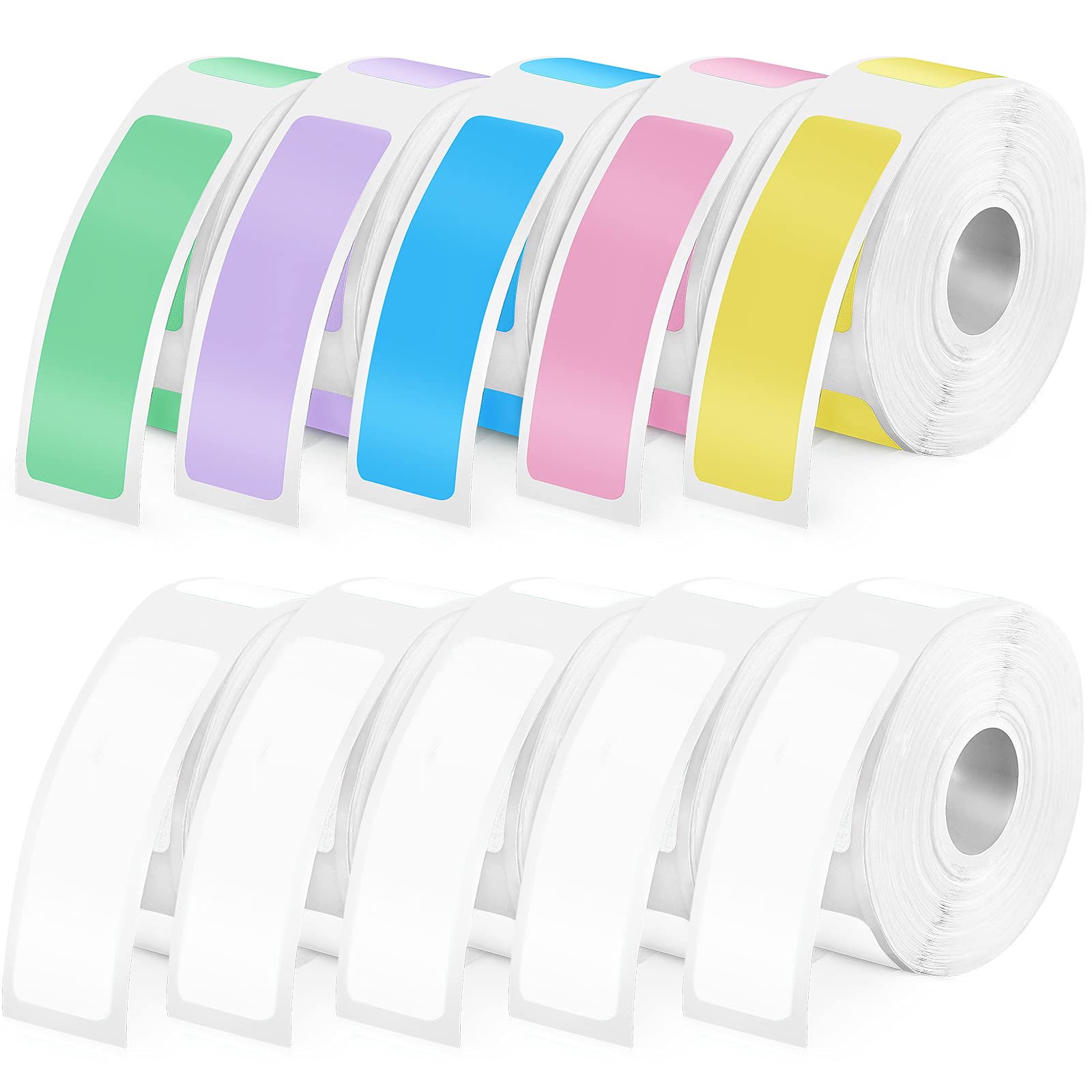 Photo 1 of Gersoniel 1600 Pcs Label Tapes 12 x 40 mm Laminated Stickers Replacement Compatible with D30 Portable Thermal Label Paper Printer Tapes for Office 160 Pcs/Roll (Colorful)