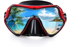 EXP VISION Snorkel Diving Mask, Professional Snorkeling Mask Gear, Ultra Clear Lens with Wide View Tempered Glass Goggles,Anti Leakage Scuba Mask, Silicone Swimming Goggles Mask for Adults, 3 Color