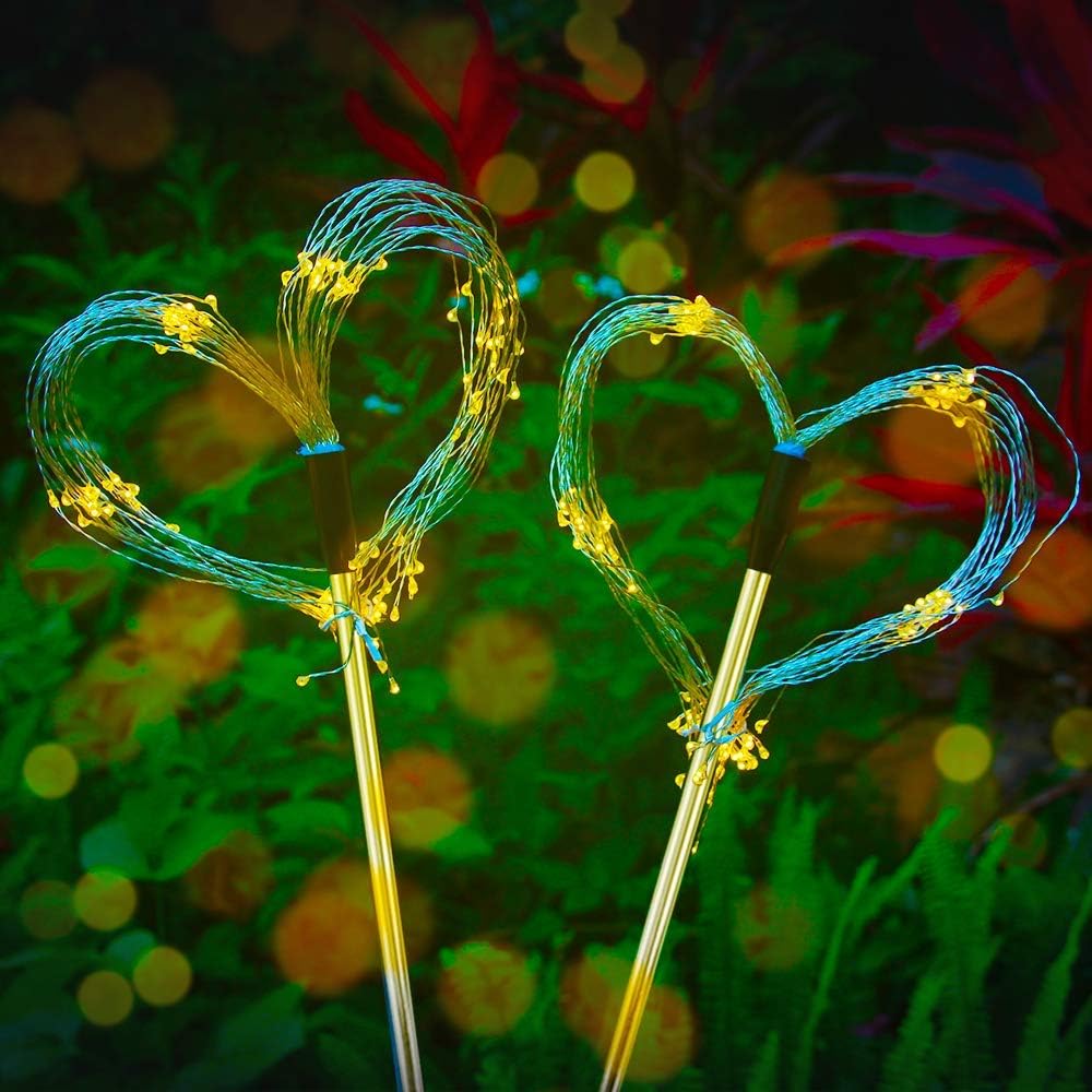 Sunboia Luces solares de Fuegos Artificiales, 2x120Leds Luces ...