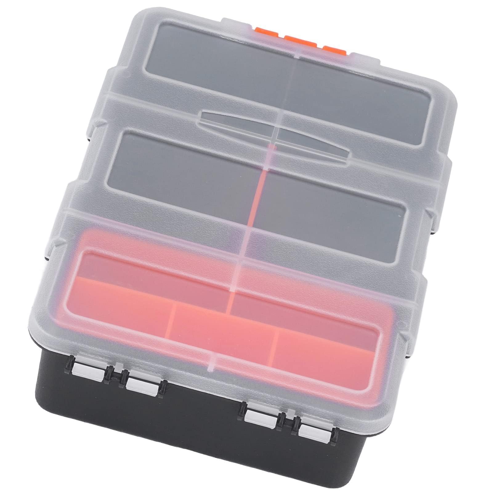 Tool Storage Box, Double Side Tool Organiser Screw Box Organiser Storage with Removable Dividers Two Layer Screw Box