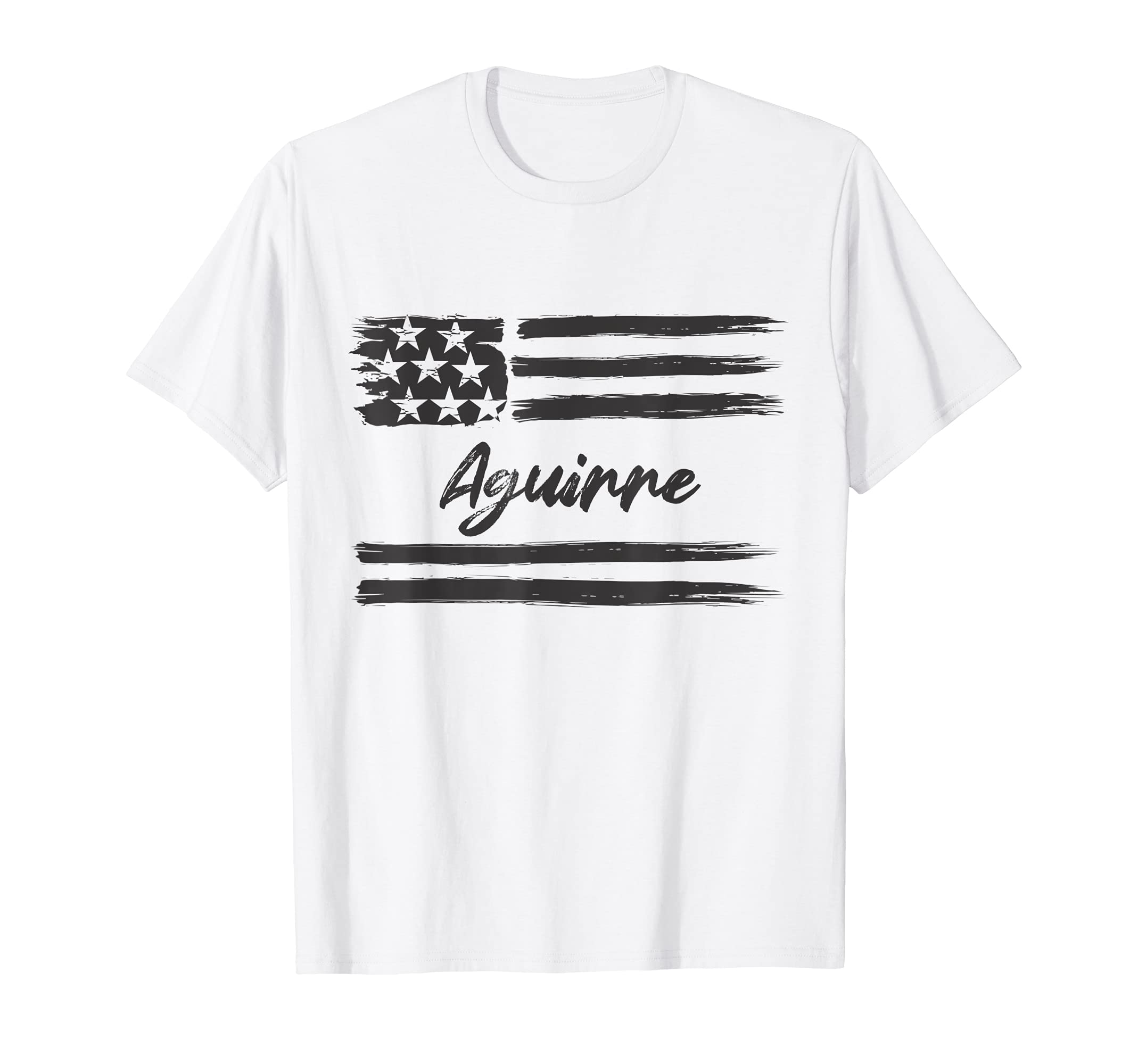 Aguirre - Personalized Name, Stars and Stripes, USA Flag T-Shirt
