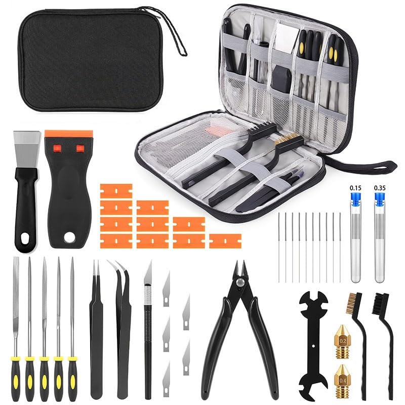 3D Printing Cleaning Brush 3D Printing Toolkit for Bambu Lab Tool 3D Printer Tools 3D Printer Scraper Nozzle Cleaning Kit with Tweezers, Pliers, Nozzle Needles, Wrenches, Screwdriver Bits