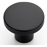 HOME EDIT 10 Pack Black Cabinet Knobs, 1-1/5 Inch Round Drawer Knobs | Cabinet Hardware, Cabinets, Drawers, Dressers, Closets, Solid Metal, Easy Install, Screws Included, Single Hole