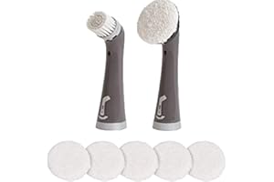 Rubbermaid Cleaning Power Scrubber Brush Polish Detail Kit, 8 Pieces, Red and Gray