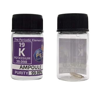 Potassium Metal Element 19 Sample 15 Mg Ampoule 99 99 In Labeled Glass Bottle Amazon Com Industrial Scientific