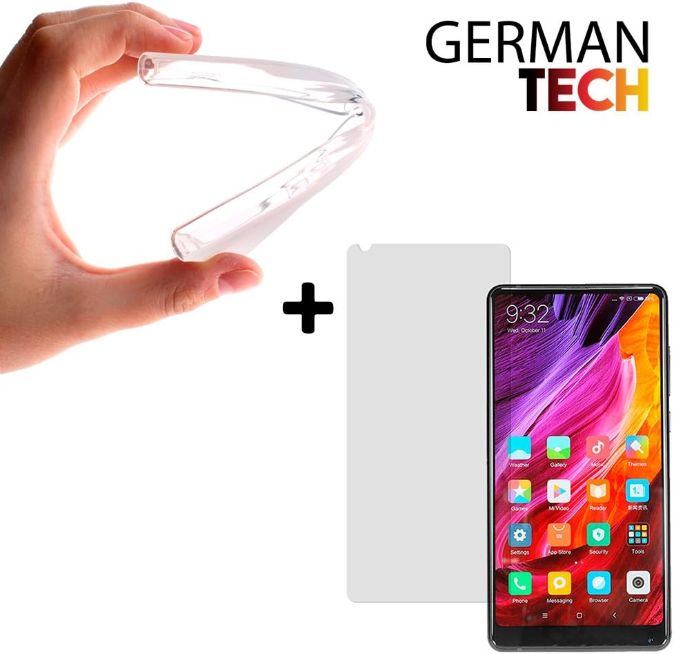 Xiaomi Mi Mix 2, Transparent case Cover Gel + 1 Tempered Glass Screen Protector.{Magic Pack German Tech}.