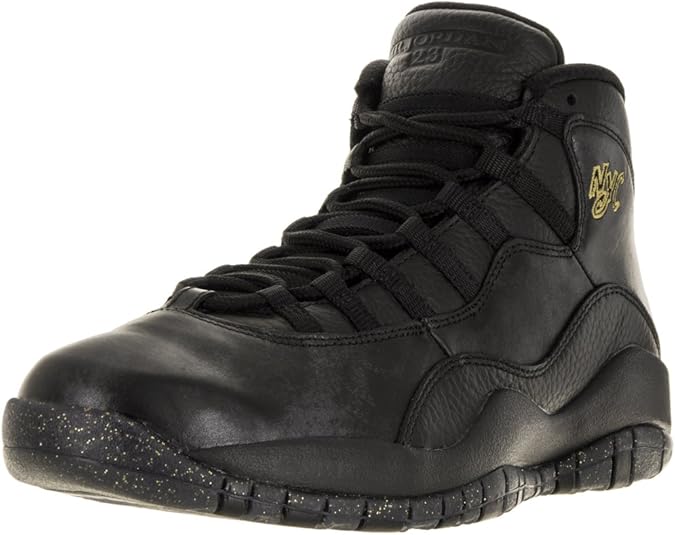 Amazon.com | Jordan Men's Air 10 Retro, Black/Black-Dark Grey-Metallic Gold, 15 M US | Basketball