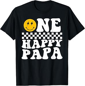 One Happy Dude 1st Birthday One Cool Papa Family Matching T-Shirt