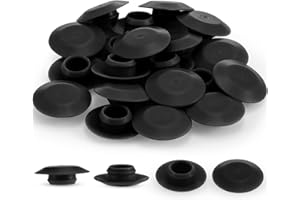 Pelopy 20 Pcs Door Threshold Screw Covers Adjustable Door Sill Cap Plugs to Conceal Screw Holes Heads for Most Standard Thresholds, for 3/8 inches Hole (Black)