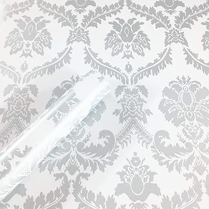 Bestery Vintage Damask Adhesive Paper Shelf Liner Peel Stick