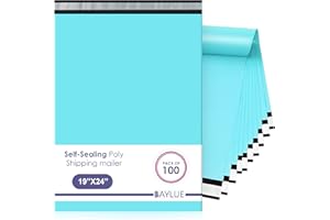 BAYLUE Teal Large Poly Mailers 19x24 Inch | Strong Adhesive Self-Seal Mailer Bags | Tear, Tamper, Water Resistant Shipping Envelopes | Thick Strong polymailer Bags XL Clothing Shipping Bags | 100 Pcs Bulk