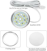 Vlio Under Cabinet Light Kit LED Puck Lights 15W 1500LM Cool White Six Pack view 3