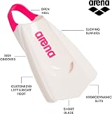 ARENA Powerfin Pro II Swim Fins Silicone Short Blade Left Right White Pink Size view 2