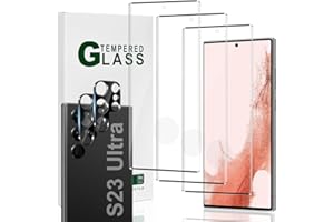 AYCFING [3+2 Pack] Galaxy S23 Ultra Screen Protector, 9H Hardness Tempered Glass Screen Protector Bubble-Free, Easy Installation,Compatible Fingerprint Unlock，for Samsung Galaxy S23 Ultra 5G 6.8 Inch