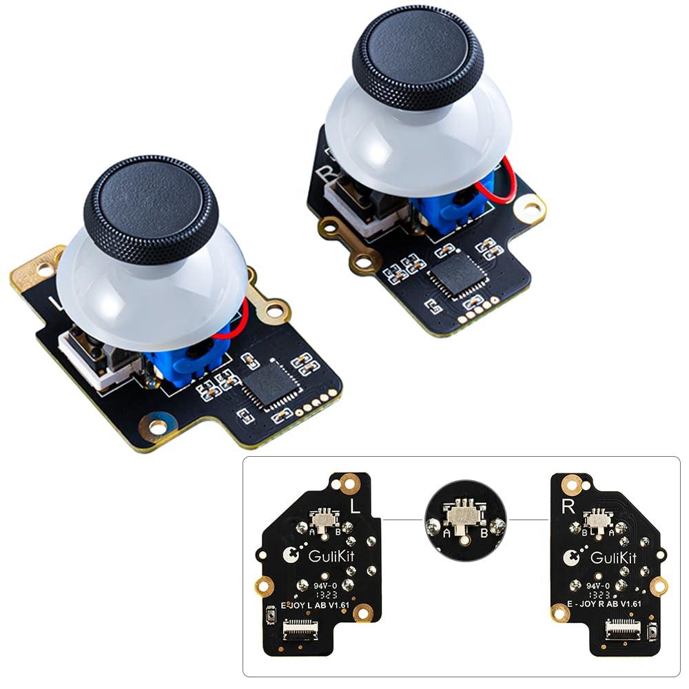 GuliKit Joystick for Steam Deck(Type A&B), No Drift Hall Effect Sticks, Thumb Grip Accessories for Steam Deck Console, Electromagnetic Joystick Module, No Soldering(Left/Right, 2-Pack, Not Fit OLED)