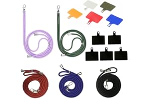 FABULWAY Phone Lanyard Universal Nylon cell Phone Lanyard with Adjustable Detachable Neck Crossbody Lanyard and Phone Tether,Phone Strap Compatible with Most Smartphones (Dark color)