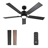 VAGIZM Ceiling Fan with Light for Bedroom: 52 Inch