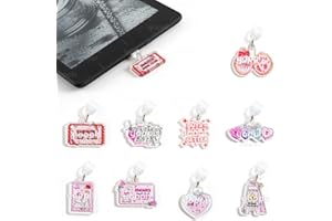 YOPPIX STUDIO YOPPIX 9PCS Charms for E-Reader, About Funny Theme Dust Plug Charm Compatible with Type C Charging Port, Gift for Book Lover Readers Men Women Teachers Students, Accessories for E-Reader
