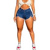 SIAEAMRG High Waisted Womens Jean Shorts for Summer, Casual Summer Stretchy Frayed Raw Hem Teen Girls Denim Shorts