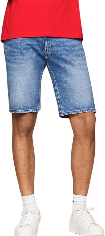 Pantaloncini in Jeans Uomo Elasticizzati, Blu (Denim Medium), 27W